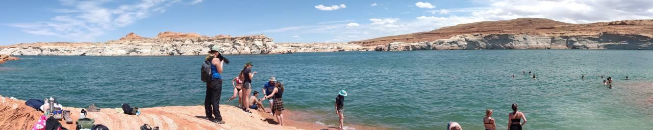 Swimming in Lake Powell at the "the chains", Glen Canyon Recreation area